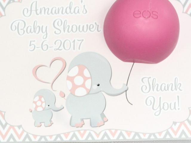Personalized Lip Balm Baby Shower Favor | Pink Elephant Baby Shower