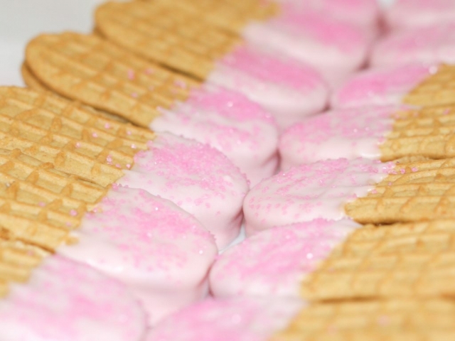 Pink Nutter Butter Peanut Cookies for Elephant Baby Shower